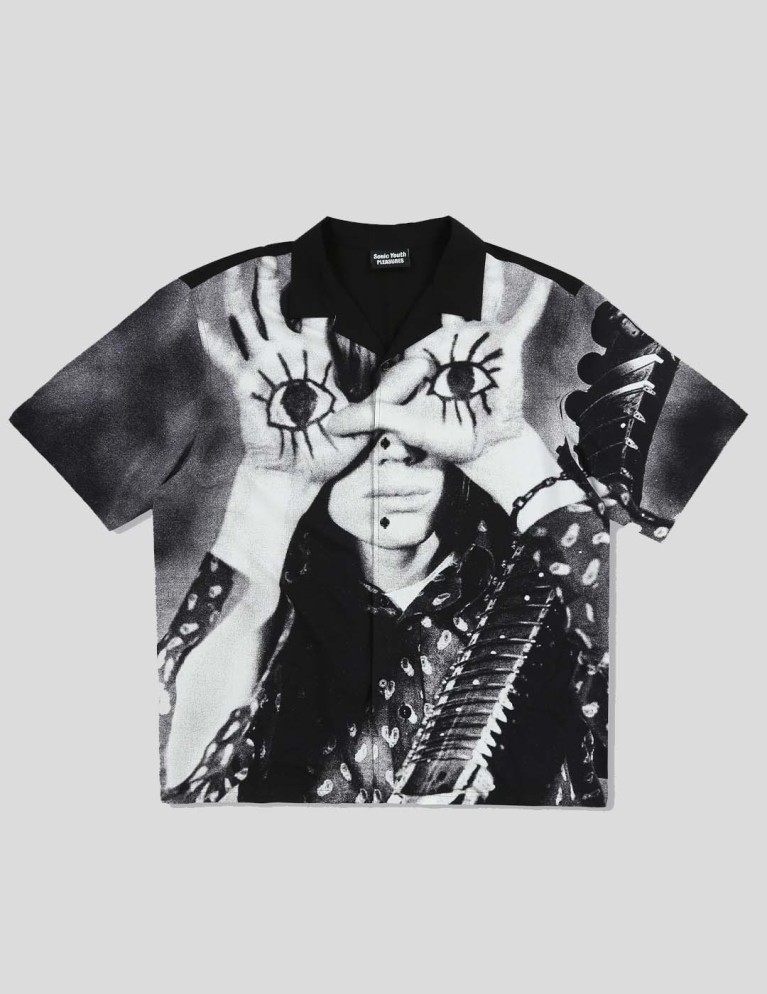 Camisa PLEASURES star power camp colar shirt black